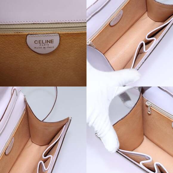 CELINE Hand Bag Leather Purple Gold - Picture 13 of 13